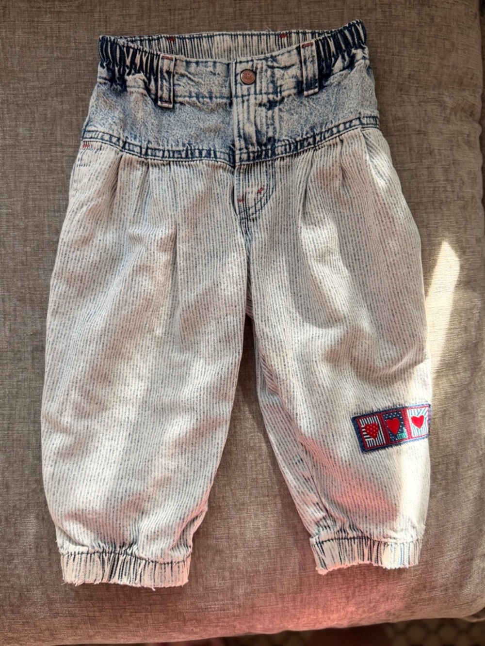 Vintage Levi's Light Blue Denim Jogger Pants with Heart Patch